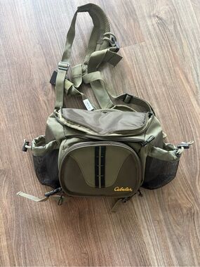 Brand New Cabela’s Olive Green Waist Pack – Multi‑Pocket Outdoor Hip Bag